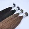 1# Black Color Silk Straight peruvian Nano Ring human Hair Extensions 0.8g s 200g pack Factory Prices All Colors Extensions