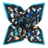 Fashion- silk scarf 60cm*60cm artificial silk new palm jungle eyes ladies small square scarves gold qualtiy fast ship