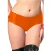 Plus Size Low Cintura Faux Calcinha De Couro Mulheres Sexy Brilhante Metálico Underwear Novidade Stretchy Briefs Simples Pole Dance Knickers