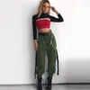 Streetwear Cargo Pants Women Casual Joggers Black High Waist Loose Female Trousers Korean Style Ladies Pants Capri