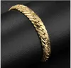 Plated 1 gold European and American popular bracelet Men's large plate flat snake bone bracelet...