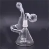 Mini Dab Rigs Glazen Olie Rigs Recycler Bubbler Hookah Dubbele honingraat Percolator Waterpijp met 14 mm gewricht Glasolie Pijp en kom