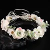 Moda Headwear Headpiece Damskie Białe Kwiaty Tiaras I Korony Wieniec Kwiatowy Kobiety Pałąk Garland Wedding Włosy Akcesoria