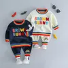 Neugeborene Baby Mädchen Jungen Kleidung Set Cartoon Langarm Tops Hosen 2PCS Outfits Kinder Bebes Kleidung Kinder Jogging Suits1460739