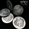 5 monete romane da 39 mm. Monete antiche imitazione. Collezione di decorazioni per la casa309z
