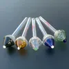 6 Inch Long Glass Smoking Pipes Multicolor Pyrex Glass Oil Burner Pipes Straight Tube Wax Dab Tool Hand Pipes Smoking Accessories SW43