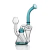 Darkgreen Tjock Glas Bongs Hookah Rökning DAB Riggar Vattenrör Recycler Bubbler Pyrex Oil Burner Pipe 14mm Man Joint 8.6Inch