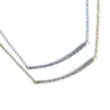 promozione classica semplice gioielli cz curva bar tre colori AAA cubic zirconia collana bar di alta qualità per la vendita delle donne