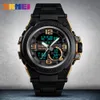SKMEI NEW Watch Men Sport 5Bar Waterproof Men Wristwatch Dual Display Digital PU Strap Quartz Watch reloj mujer 1452247A