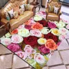 3D 프린팅 카펫 장미 꽃 깔개 멀티 컬러 핑크 레드 웨딩 카펫 안티 슬립 거실 카펫 대형 소녀 방 매트 홈 Y200528739817
