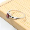 Promotion 925 silver ring inlay with 4 mm * 6 mm natural wine red garnet silver ring for wedding solid sterling silver garnet ring