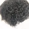 Afro Curly Toupee Pour Hommes Pleine Peau Pu Hommes Toupee Système De Remplacement Remy Cheveux Vague De Cheveux Humains Toupee Haute Qualité Noir Hommes Perruque