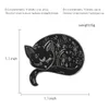 Gato esmalte pino preto animal denim broche bem-comportado se comportado enrolado corporal caiu jóias jóias de jóias de lapela