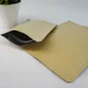 15x22cm 100 sztuk / partia Brązowy Papier Kraft Papier Aluminiowy Folia Ziplock Torba, Wielokrotnego użytku Opakowanie wieprzowe Suszone Zip Pakiet Pakiet Żywności, Worek Kokosowy