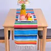 14x84 Inch Mexican Serape Table Runner Cloth Cover Fringe Cotton