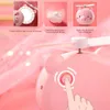 Mini fan bärbar handhållen usb laddning gris fläkt fyllning ljus lämplig för familjen resa bergsklättring rosa