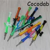 Hookahs DHL Silicone Nectar With Titanium Tips 10mm Mini Dab Straw Dabber Tool For Glass Bongs Oil Rigs