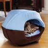 Kış Kedi Köpek Yatak Evi Katlanabilir Yumuşak Sıcak Hayvan Yavru Mağarası Uyku Mat Pad Yuva Kennel Pet Malzemeleri Lbshipping
