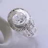 Free shipping Epacket DHL Plated sterling silver Round zircon simple ring DASR575 US size 7; women's 925 silver plate With Side Stones Rings