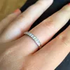 Luxe Real 100% 925 Sterling Zilveren Ringen voor Dames Halve Cirkel Zirkoon CZ Diamond Engagement Ring Fijne Sieraden Gift XR012