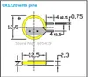 100% świeżych spawanych zakładek CR1220 3V Litowa komórka monety z pionowymi szpilkami do ogniw guzików PCB