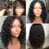 Glueless Lace Front Wigs Brasilianska Virgin Human Hair Short Bob peruk med naturlig hårlinje (14 tum 130% densitet, laced frontal