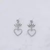 Wholesale-and American fashion new ladies love crown shape earrings temperament simple small broken diamond earrings