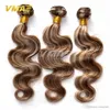 Brazilian Body Wave Virgin Human Hair Extension Ombre Färg Ljus Brun Brasilianska Human Hair Piano Färg # 8/613 Human Weaves Opp Bag