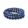 6MM 8MM 10MM Blue Natural stone Bracelets For Mens Healing Tiger eye Beads chain Wrap Bangle Fashion Jewelry Gift