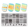 wholesale 6PCS Stamping for Nails Rain Animal Image Nail Stamping Plates Flower Leaf Water Marble Template Nail Art tools