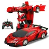 Schaden Rückerstattung 2In1 RC Auto Sportwagen Transformation Roboter Modelle Fernbedienung Deformation RC kämpfen Spielzeug Kinder GiFT10