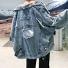 Vår hösten 2020 hajuku jeans jacka kvinnor lös vintage ripped frayed denim jackor damer punk streetwear coats unisex cy200515