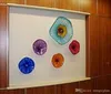 Plaques de verre de Murano colorées décoratives Art moderne suspendu plaque de verre soufflé décoration murale fantaisie led appliques murales décoratives Inde