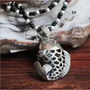 Mix tibetische Silberlegierung Elefant Anhänger Halskette Vintage exotische lange Reisperlen Kette Thai Halsketten Schmuck für Männer Frauen