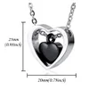 Rvs Memorial Urn Ketting voor Ashes Personalized Double Heart Black Cremation Jewelry Charm Hanger voor vrouwen