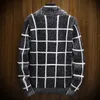 남성 스웨터 패션 대형 남성용 스웨터 2021 캐주얼 남성 Buttondown 저지 격자 무늬 스트라이프 3 색 아시아 M-3XL