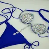 2018 Wenus wakacje Najnowszy Sexy Bikini Set Diament Kryształ Kobiety Stroje Kąpielowe Biquini Push Up Rhinestone Kostium Kąpielowy Beachwear Y19062801