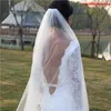 新しい高品質のエレガントなカットエッジホワイトアイボリーチャペルの長さ1層の結婚式のベール合金櫛Meidiannaブランド