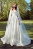 Стильные кружевные свадебные платья Zuhair Murad с запахом и блестками на шее A-Line Бисероплетение Свадебные платья с аппликацией плюс размер Vestido De Novia