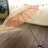 Lolita Women Podróży Parasole Romantyczny Imitacja Koronki Przezroczysty Cute Kot Długie Rękojeść Rain Snow Parasole Kreatywne Princess Parasol Gifts