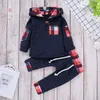 Ins Spring Fall Kids kläder 2 st satser Hoodies byxor Barnkläder Two Piece Set Barn Outwear Casual Outfit Sets