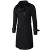 Mannen Winter Lange Stijl Heren Blazer Double Breasted Lederen Trenchcoat Winter Bovenkleding Casual Jas Heren Jas Windjack