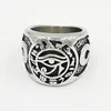 Ägyptisches Auge des Horus Ra Udjat Amulett Ring Edelstahl Ring Ägypten Pharao König Motor Biker Herren Damen Ring GroßhandelSWR0741B