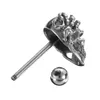 Mode Zunge Piercing Silber Farbe Edelstahl Schädel Hand Bar Barbell Zunge Stud Piercing Schmuck Männer