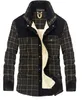 Männer Warme Jacke Fleece Dicken Armee Mantel Herbst Winter Plaid Jacke Männer Slim Fit Kleidung Herren Marke Kleidung