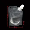 50ml Stand Up Drinking Package Transparent Pout Bag White Doypack Spout Pouch Bags For Beverage Milk QW8768 000