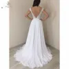 Illusion Sheer Lace Evening Dresses Long Cap Sleeve Prom Suknia V-Neck Vestidos de Fiesta Szyfonowa Suknia