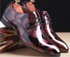 Hot Sale-Men Dress Shoe Crocodile Pattern Elegant Mens Formal Shoes Leather Classic Designer Suit Shoes For Wedding Party red leather bottom