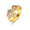S995 حار الأزياء والمجوهرات الكرتون لطيف يونيكورن الدائري الملونة المهر الماس فتح حلقة قابل للتعديل