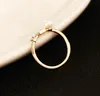 European Brand Gold Plated Letter D Ring Fashion Pearl Rose Gold Ring Vintage Charms Rings Europe and America Hot Popular Wedding Party Ring Jewelry Gift spc